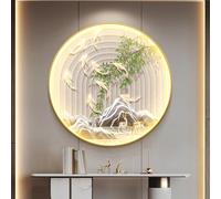 Decorazione Da Parete 3D Con Luce LED, Scultura Da Parete In Metallo, Decorazione Murale A Forma Di Pesce, Lampada Decorativa Da Parete Rotonda Per Soggiorno, Ingresso(A,90cm)