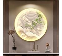 Decorazione Da Parete 3D Con Luce LED, Scultura Da Parete In Metallo, Decorazione Murale A Forma Di Pesce, Lampada Decorativa Da Parete Rotonda Per Soggiorno, Ingresso(B,80cm)