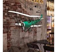Decorazione da parete a forma di aeroplano, scultura da parete 3D a forma di aliante, per appenderla, parete in ferro a forma di jet da combattimento, per soggiorno, hotel, ristorante(D)