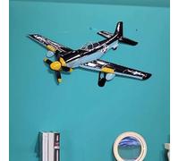Decorazione da parete a forma di aeroplano, scultura da parete 3D a forma di aliante, per appenderla, parete in ferro a forma di jet da combattimento, per soggiorno, hotel, ristorante(A)