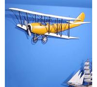 Decorazione da parete a forma di aeroplano, scultura da parete 3D a forma di aliante, per appenderla, parete in ferro a forma di jet da combattimento, per soggiorno, hotel, ristorante(C)