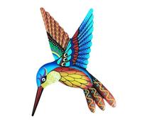 Decorazione da parete a forma di colibrì in ferro resistente alla ruggine, per giardino e interni, con gancio per una facile installazione (arancione)