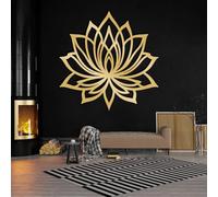 Decorazione da parete a forma di fiore di loto in metallo, scultura di fiori di loto, decorazione da parete con mandala in metallo, decorazione per meditazione, arte per stanze zen, opera d'arte