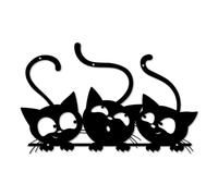 Decorazione da parete a forma di gatto nero, decorazione da parete in metallo, per gli amanti dei gatti, minimalista per soggiorno, terrazza, decorazione da parete