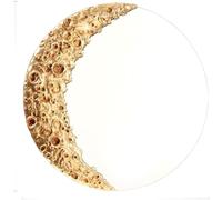 Decorazione da parete a forma di luna, in resina creativa, ciondolo unico da appendere per camera da letto e soggiorno (dorato)