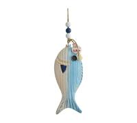 Decorazione da parete a forma di pesce, B | Pezzo di accento in legno sul mare, espositore ad anello per lo stile dell'ingresso del bagno a tema spiaggia
