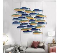 Decorazione da Parete A Forma di Pesce in Metallo 3D Vnook, Grande Scultura da Parete in Metallo 3D, Decorazione per La Casa, per Soggiorno, Camera da Letto, 72 * 53 Cm