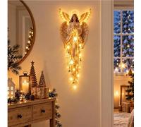 Decorazione da parete a LED a forma di angelo, luce notturna calda e | Design a cascata Starglow. Calda luce celeste. Ottima decorazione da parete natalizia e regalo custode per le donne.