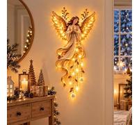 Decorazione da parete a LED a forma di angelo, luce notturna calda e | Design a cascata Starglow. Calda luce celeste. Ottima decorazione da parete natalizia e regalo custode per le donne.