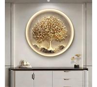 Decorazione da parete a LED "Albero della Vita", scultura da parete con cornice in lega di alluminio, quadro moderno da appendere, lampada da parete per camera da letto(A,70CM)