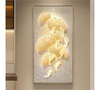 Decorazione da parete a LED con foglie di ginkgo e cornice in alluminio, murale illuminato 3D per camera da letto, soggiorno, arredamento moderno con illuminazione a LED per la casa, arredamento per l