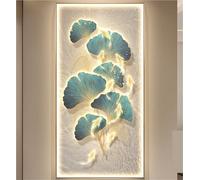 Decorazione da parete a LED con foglie di ginkgo e cornice in alluminio, murale illuminato 3D per camera da letto, soggiorno, arredamento moderno con illuminazione a LED per la casa, arredamento per l