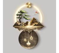 Decorazione da parete a LED, paesaggio 3D con montagna e acqua, decorazione da appendere con luce a LED per ingresso di casa e corridoio
