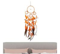 Decorazione Da Parete Acchiappasogni - Ornamento Con Piume Da 65 Cm, Cerchio In Filo Di Cotone Fatto A Mano | Tradizionali Boho Da Appendere, Bellissimo Ciondolo In Rete Intrecciata Per La Camera