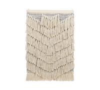 Decorazione da parete Boho intrecciata a mano in cotone con frange Beige Kotra