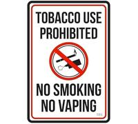 Decorazione da parete Cartello tabacco uso vietato fumare no vaping segno alluminio metallo latta segni 20,3 x 30,5 cm