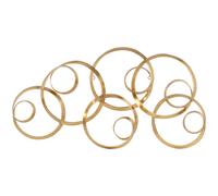 Decorazione da parete cerchi in metallo dorato 90x48 cm