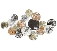 Decorazione da Parete Cerchi in Metallo Oro e Argento Moderna 50 cm Osmium