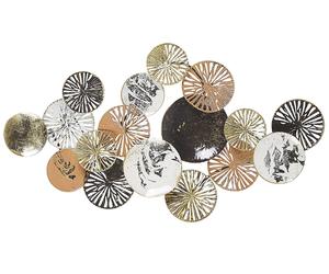 Decorazione da Parete Cerchi in Metallo Oro e Argento Moderna 50 cm Osmium