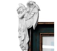 Decorazione da parete con angelo addormentato, decorazione con cornice per porta d'angelo - Figurine da parete con ali d'angelo | Figurine di statue di angeli Scultura da parete per la scena del ta