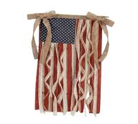 Decorazione da parete con bandiera degli Stati con nappe in tessuto, fiocchi laterali e dimensioni compatte da 19, 7 x 10, 7 pollici per mensole, porte e finestre Bandiere del Memorial Day