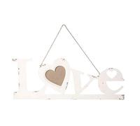 Decorazione da parete con cornice con scritta"Love" - Home Must - Gancio da parete bianco in legno, idea regalo