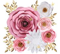 Decorazione da parete con fiori di carta da parati, grande decorazione da parete in 3D artificiale, decorazione da parete per neonata, cameretta dei bambini, per feste