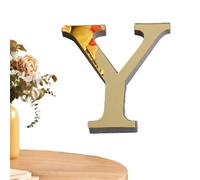 Decorazione da parete con lettere 3d | Decalcomanie da muro autoadesive 3D con,Adesivi murali a specchio Lettera, Home Decor Letter Sign, Art Sticker Decal per la decorazione domestica fai-da-te Oro