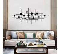 Decorazione da Parete con Linee Metalliche, Decorazione da Parete Geometrica con Cerchi, Moderna da Appendere, Decorazione Artistica in Metallo, Scultura d'Arte Moderna per la casa, SOG