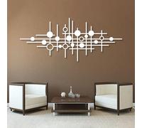 Decorazione da Parete con Linee Metalliche, Decorazione da Parete Geometrica con Cerchi, Moderna da Appendere, Decorazione Artistica in Metallo, Scultura d'Arte Moderna per la casa, SOG