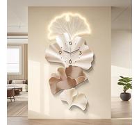 Decorazione da parete con luce e orologio, alimentatore plug-in LED pittura decorativa per ingressi e soggiorni, 80 x 40 cm