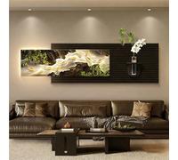 Decorazione Da Parete Con Luci A LED, Sculture Da Parete Sospese Con Luci, Applique Da Parete Creativa A Forma Di Pesce Con Vaso In Vetro E Pianta Verde Simulata Per Ingresso(B,100 * 28cm)