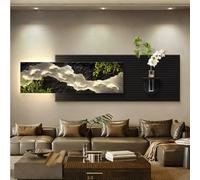 Decorazione Da Parete Con Luci A LED, Sculture Da Parete Sospese Con Luci, Applique Da Parete Creativa A Forma Di Pesce Con Vaso In Vetro E Pianta Verde Simulata Per Ingresso(D,120 * 34cm)