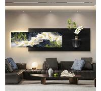 Decorazione Da Parete Con Luci A LED, Sculture Da Parete Sospese Con Luci, Applique Da Parete Creativa A Forma Di Pesce Con Vaso In Vetro E Pianta Verde Simulata Per Ingresso(C,120 * 34cm)