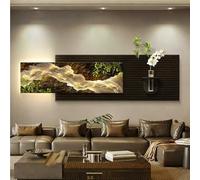 Decorazione Da Parete Con Luci A LED, Sculture Da Parete Sospese Con Luci, Applique Da Parete Creativa A Forma Di Pesce Con Vaso In Vetro E Pianta Verde Simulata Per Ingresso(E,150 * 42cm)