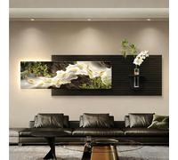 Decorazione Da Parete Con Luci A LED, Sculture Da Parete Sospese Con Luci, Applique Da Parete Creativa A Forma Di Pesce Con Vaso In Vetro E Pianta Verde Simulata Per Ingresso(A,120 * 34cm)