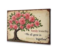 Decorazione da parete con motivo costiero, rami della famiglia che crescono insieme, kit per appendere quadri decorativi su tela The Chosen (30 x 40 cm)