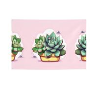 Decorazione da parete con piante grasse in stile cartone animato, adatto per varie scene, feste, riunioni (119,4 x 180,3 cm) banner festivo