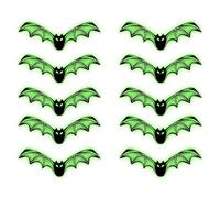 Decorazione da parete con pipistrelli, che si illumina al buio, ornamento da parete spettrale per Halloween, cortile, porta d'ingresso, portico, casa infestata, aula bagno, camera da letto