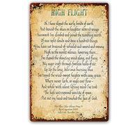 Decorazione da parete con poesia High Flight, cartello in metallo, citazioni di John Gillespie Magee Jr, poster da parete con poesia per camera da letto, decorazioni per la casa contemporanee, quadro