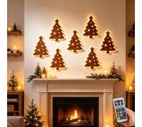 Decorazione da parete con renna e slitta di Babbo Natale con luce LED | Luce LED multicolore con decalcomania da parete, facile da esporre, per soggiorno, camera da letto e ingressi