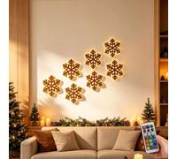 Decorazione da parete con renna e slitta di Babbo Natale con luce LED | Luce LED multicolore con decalcomania da parete, facile da esporre, per soggiorno, camera da letto e ingressi