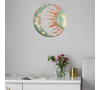 Decorazione da parete con sole e luna Decorazione da parete in metallo con