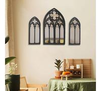 Decorazione da parete con specchi gotici da 3 pezzi, specchi decorativi da