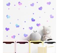 Decorazione da parete con stelle e cuori che si illuminano al buio, 4 pezzi, in PVC, per camera da letto e sala giochi, con design riposizionabile