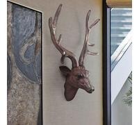 Decorazione da parete con testa di cervo Scultura da parete con corna di cervo