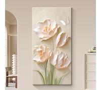 Decorazione da parete con tulipani in rilievo 3D, opera d'arte minimalista per soggiorno, ingresso, atrio, decorazione per la casa contemporanea