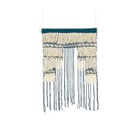 Decorazione da parete cotone blu scuro e beige chiaro 51 x 77 cm NADRA