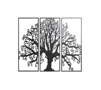 Decorazione da Parete DKD Home Decor 3 Pezzi Nero Albero Metallo [105 x 1,3 x