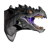 Decorazione da parete drago | Supporto da parete con testa di drago 3D con | Spray - Scultura di spaventoso con occhi luminosi LED, decorazione della stanza per la casa, gli uffici, decorativo